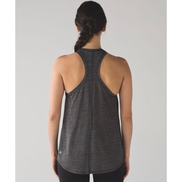 Lululemon Hot Like Agni Racerback Tank Tie Back Heathered Black - Picture 5 of 10